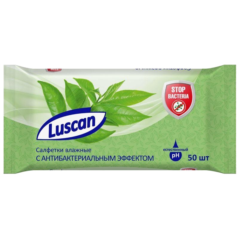 Влажные салфетки антибактериальные Luscan 50 шт.