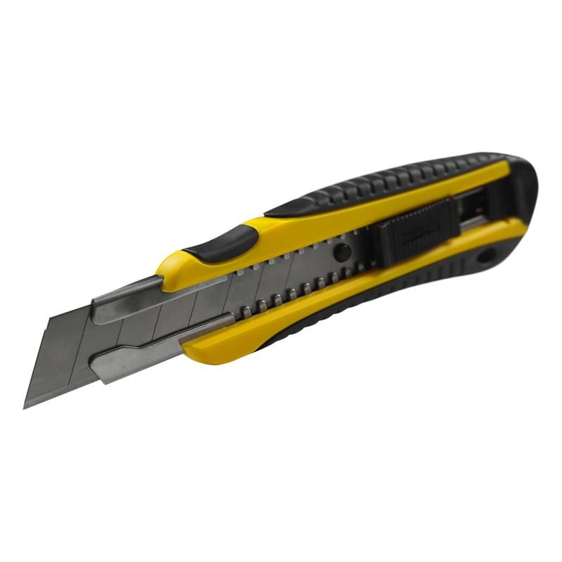 Нож строительный Berger BG1354 (ширина лезвия 18 мм, автоматическая система фиксации) нож строительный berger bg1355 3 лезвия в комплекте 25 мм автоматическая система фиксации