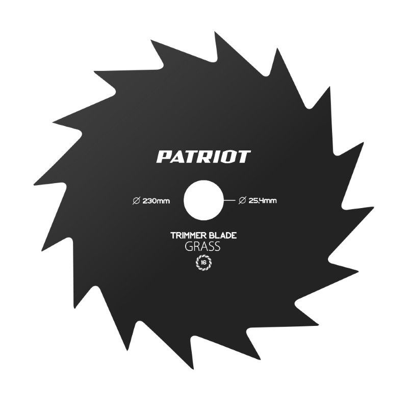 16-зубчатый нож для триммера Patriot PT-GCB16T (230x25,4 мм) нож для триммера patriot tbs 4 809115205 230x25 4 мм 4 лопасти