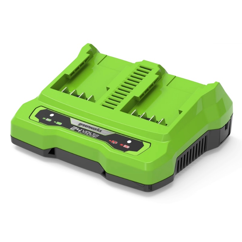 Зарядное устройство на 2 аккумулятора Greenworks 24В 2931907 зарядное устройство для аккумулятора greenworks 2946507 40v 2 ah li для газонокосилок
