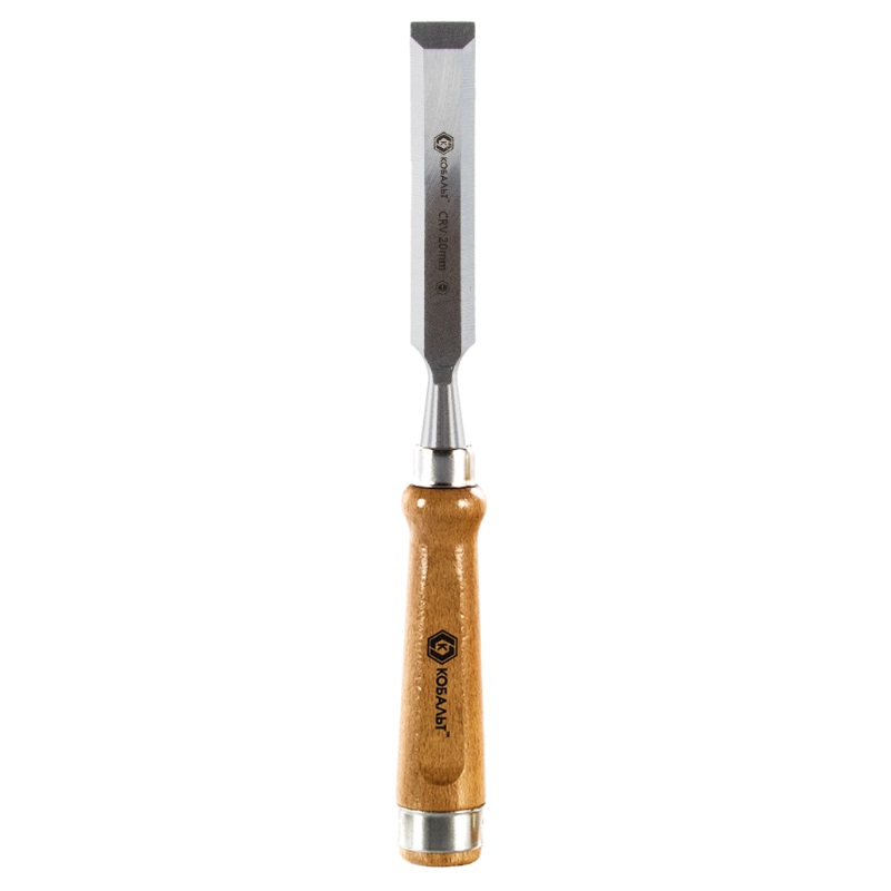 Стамеска плоская Кобальт 245-770, 20 х 140 мм, CR-V стамеска плоская sparta 24 мм с пластиковой ручкой