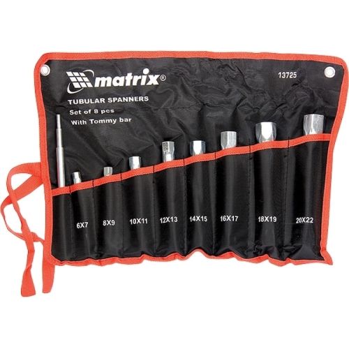 Набор трубчатых ключей Matrix 13725 (6-22 мм, сталь, 9 шт.)
