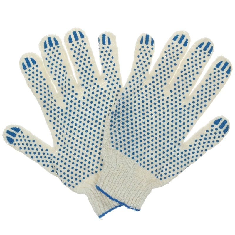 Перчатки трикотажные х/б с ПВХ покрытием Стандарт Лайт 10 класс (протектор) (пара) 5 нитей обливные трикотажные перчатки промперчатки