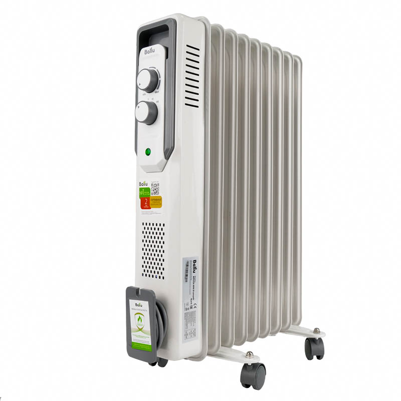 Электрический масляный радиатор Ballu CUBE BOH/CB-09W (мощность 2000 Вт, 9 секций, термостат)