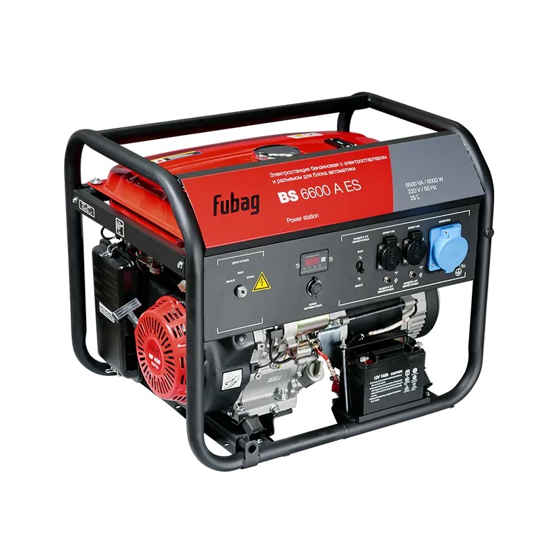Бензиновый генератор Fubag BS 6600 A ES автомат ввода резерва мотогенератора fubag bs 6600 d 3 фаз ток 25 а напряжение 220 380 в