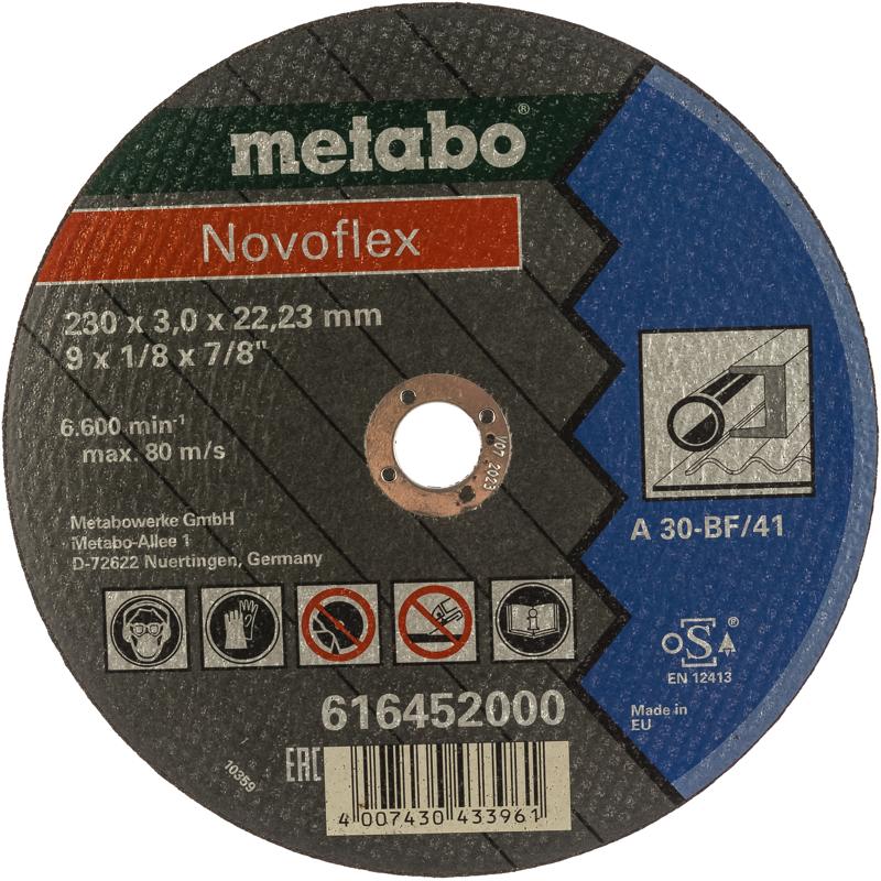 Отрезной круг по стали Metabo Novoflex 616452000 (230x3 мм) отрезной круг metabo novorapid а46т inox 617021000 230x1 9 мм