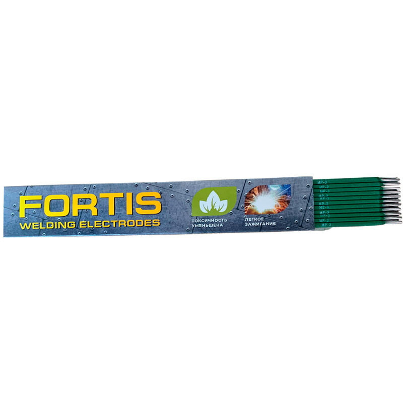 Сварочные электроды FORTIS МР-3 3мм (5кг) сварочные электроды для сварки сталей и металлов fortis мр 3 2 5мм 1кг