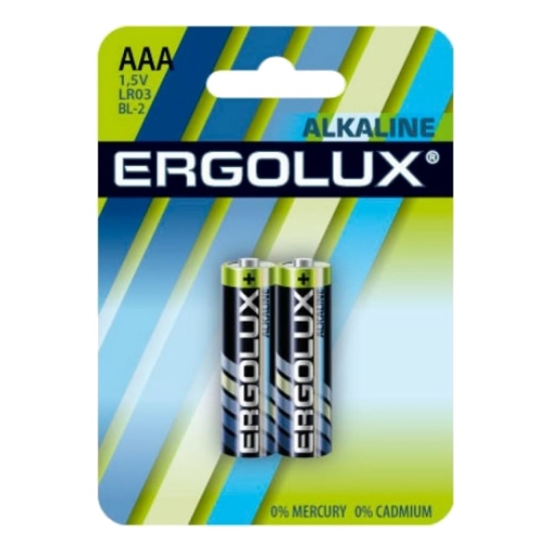 Элемент питания алкалиновый Ergolux Alkaline AAA LR03 BL-2 1.5В 11743 фен ergolux elx hd03 c64 2 200 вт золотистый