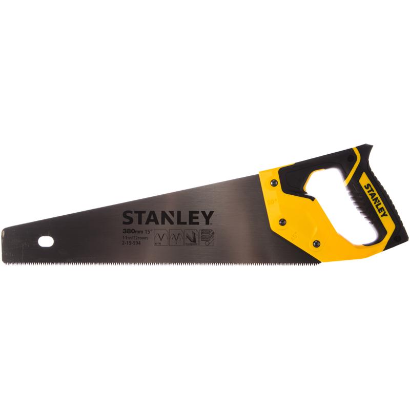 Ножовка по дереву Stanley Jet-cut 215594 с мелким зубом (380 мм., зуб 11 TPI)