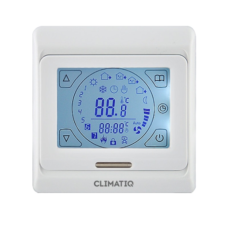 Терморегулятор программируемый Climatiq ST с сенсорным управлением (белый) 20667 терморегулятор програмируемый climatiq pt белый 20665