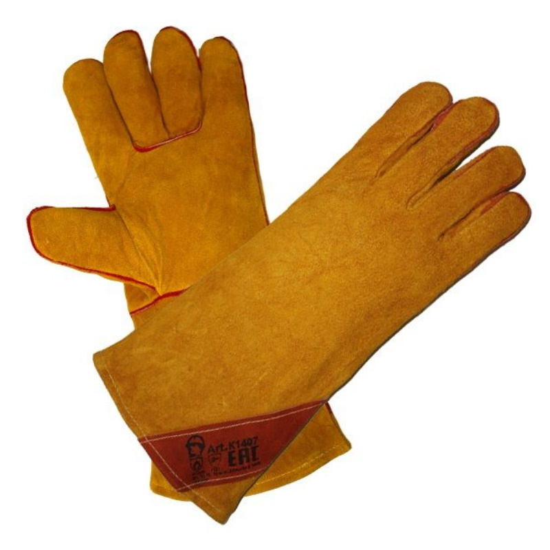 Краги Сибирь Люкс 35 см, особо прочные, с подкладкой (пара) перчатки из желтого спилка пара