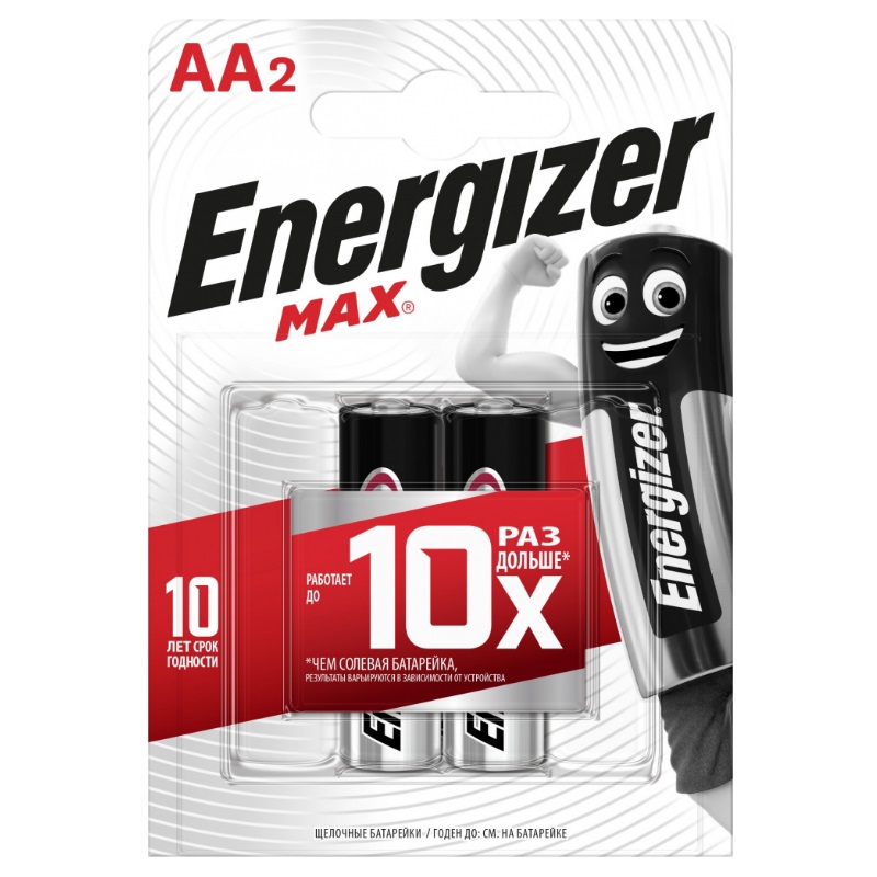 Элемент питания Energizer Max E91/AA FSB2 E301532801 элемент питания energizer power e91 bp4 e300132907h