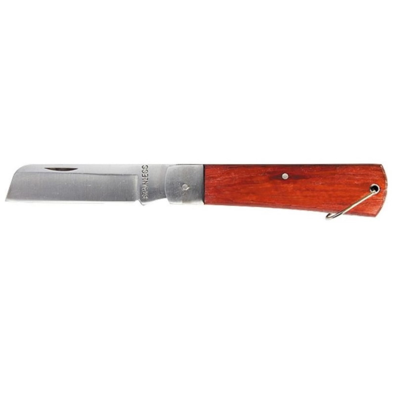 Нож складной с деревянной ручкой Sparta 78998, 200 мм кордщетка ручная sparta 748225 4 рядная металлическая с деревянной ручкой