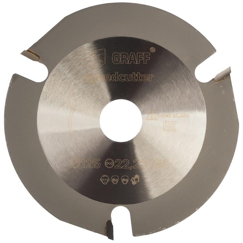Пильный диск для УШМ по дереву Graff Speedcutter (диаметр 125 мм, посадочный 22,2 мм, толщина 3,8 мм) диск graff termit 125 отрезной по дереву для ушм 125x22 23mm