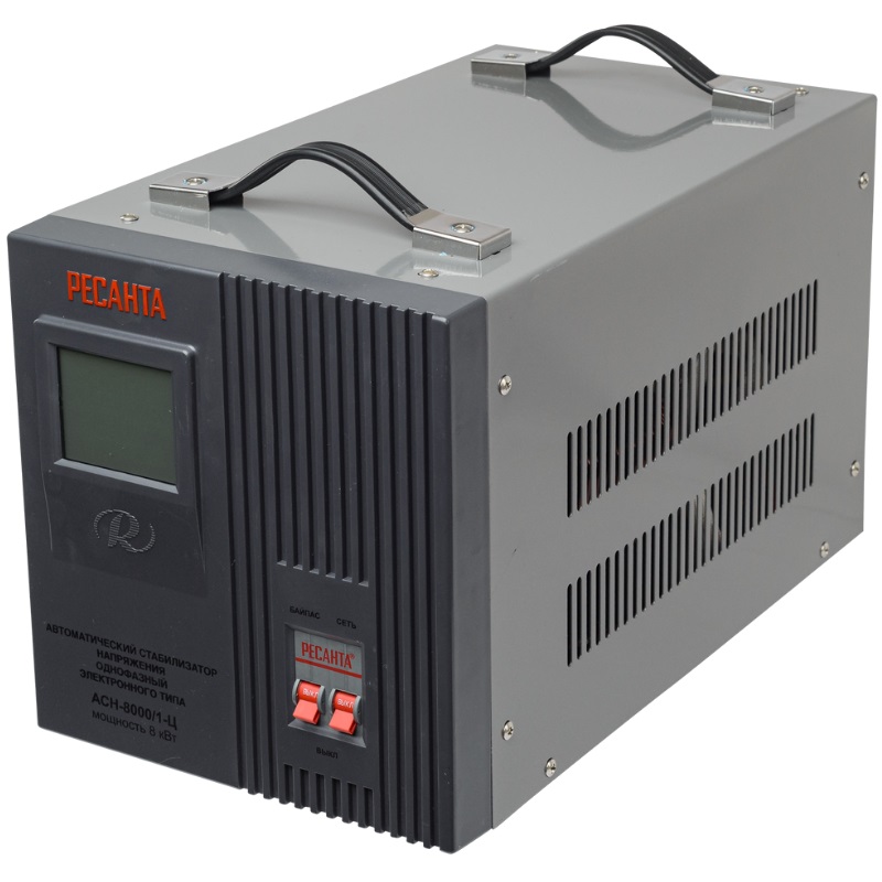 Стабилизатор напряжения Ресанта АСН 8000/1-Ц 63/6/7 к электрокотлу однофазный (мощность 8000вт, 220В)