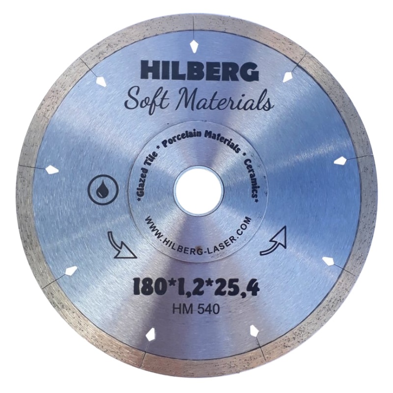 Диск алмазный отрезной Hilberg Hyper Thin HM540 (диаметр 180 мм, посадочное отверстие 25,4, толщина 1.2 мм) отрезной алмазный диск по асфальту hilberg