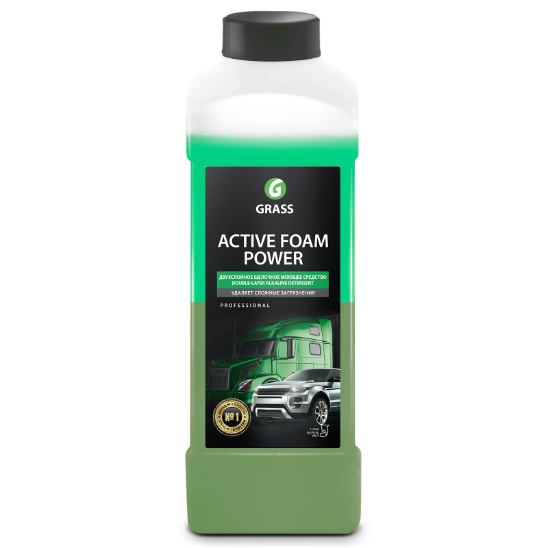 Активная пена для грузовиков и легковых автомобилей Grass Active Foam Power 113140 (1 л) шампунь для бесконтактной мойки avs active foam prime pf 40