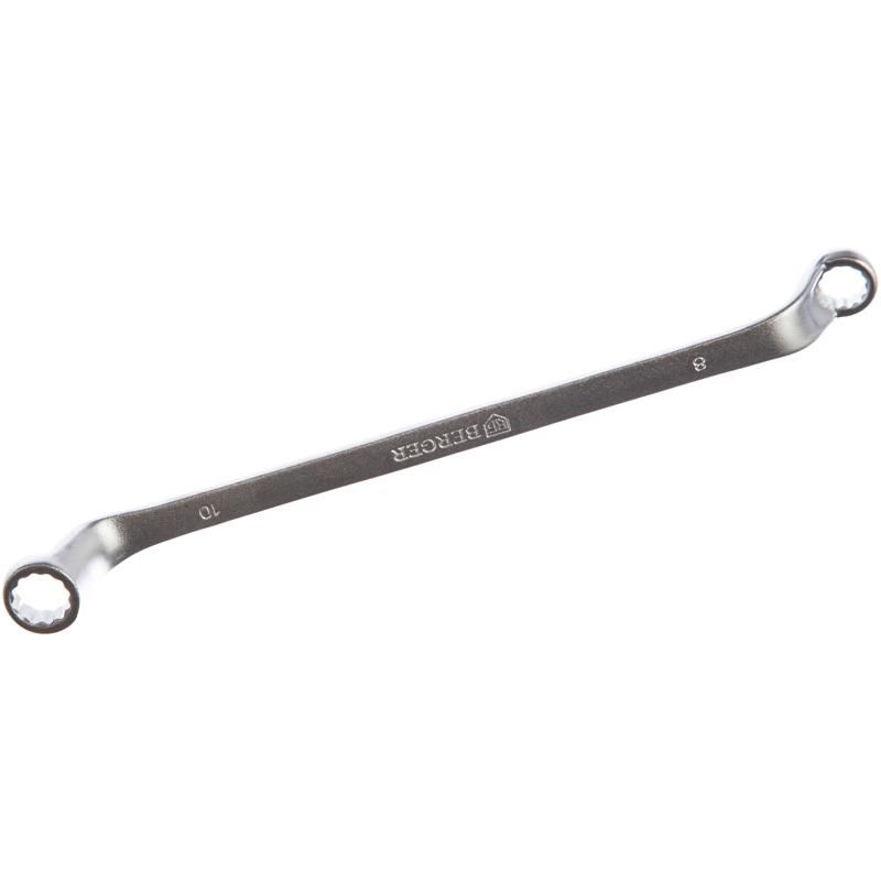 Гнуто-накидной ключ Berger BG1075 (8x10 мм, длина 175 мм, хромированный) ключ накидной коленчатый sparta 147475 хромированный 12 х 13 мм