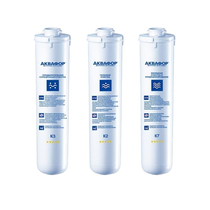 Комплект сменных модулей для фильтра Аквафор K1-030207 комплект сменных модулей для железистой воды аквафор eco filter к3