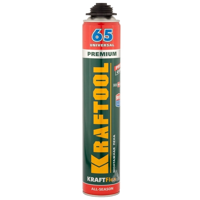 Монтажная полиуретановая пена Kraftool Kraftflex Premium Pro 65, 850 мл зимняя полиуретановая монтажная пена rush