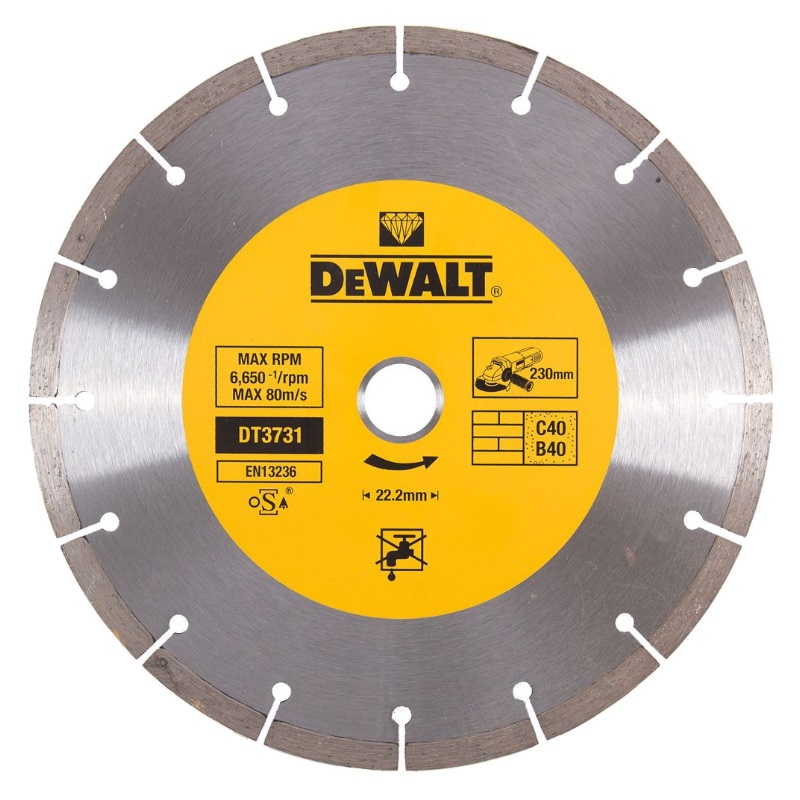 алмазный диск dewalt dt3731 qz 230х22 2 мм бетон сегментный тип высота кромки 7 мм Алмазный диск DeWalt DT3731-QZ (230х22.2 мм, бетон, сегментный тип, высота кромки 7 мм)
