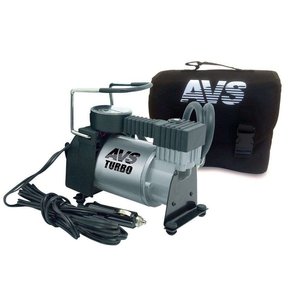 Автомобильный компрессор AVS KA580, от прикуривателя компрессор автомобильный eco ae 016 1 12 в 150 вт 40 л мин 10 бар манометр 7 бар съемный спир шланг сумка