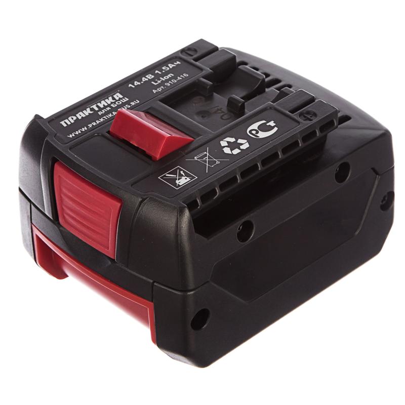 Аккумулятор Практика 910-416 (для моделей бренда Bosch, 14.4В, Li-ion) аккумулятор для dewalt практика