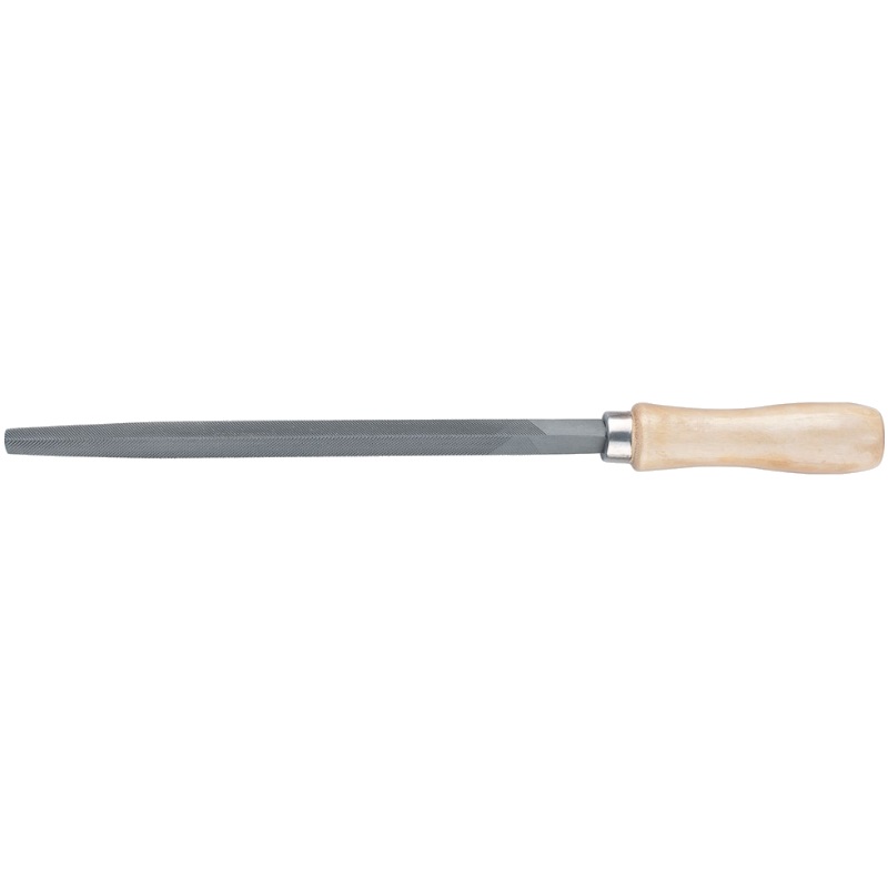 Напильник Сибртех 16029 (длина 250 мм, насечка №2, трехгранная форма, деревянная рукоятка) напильник сибртех 16123 напильник 150 мм круглый деревянная ручка