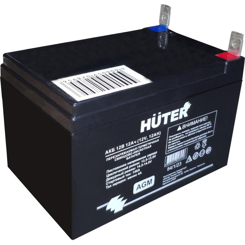 Аккумуляторная батарея Huter (AGM, ток 12v, емкость 12 А/ч)