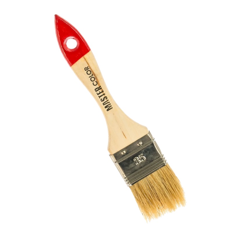 Кисть флейцевая Master Color 30-0012 (35 мм, деревянная ручка) кисть флейцевая master color 30 0232 ширина 40 мм пластмассовая ручка