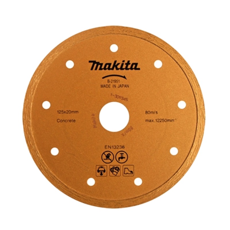 Алмазный диск Makita по бетону и кирпичу 125x20x1,9x5,5 мм (мокрый рез) B-21951 алмазный диск сегментированный makita по бетону мрамору эконом 230х22 23x7 мм d 52788