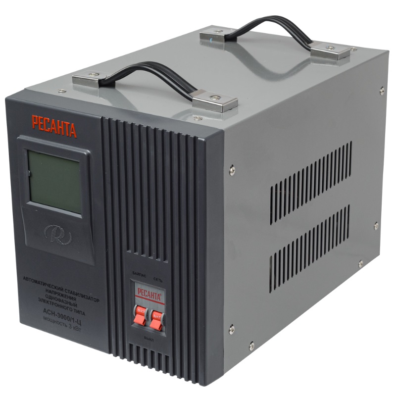 Стабилизатор напряжения однофазный Ресанта ACH 3000/1-Ц 63/6/5 для домашних приборов (220В, 3000вт) стабилизатор напряжения энергия 500 люкс е0101 0122 универсальный 220в 400 вт