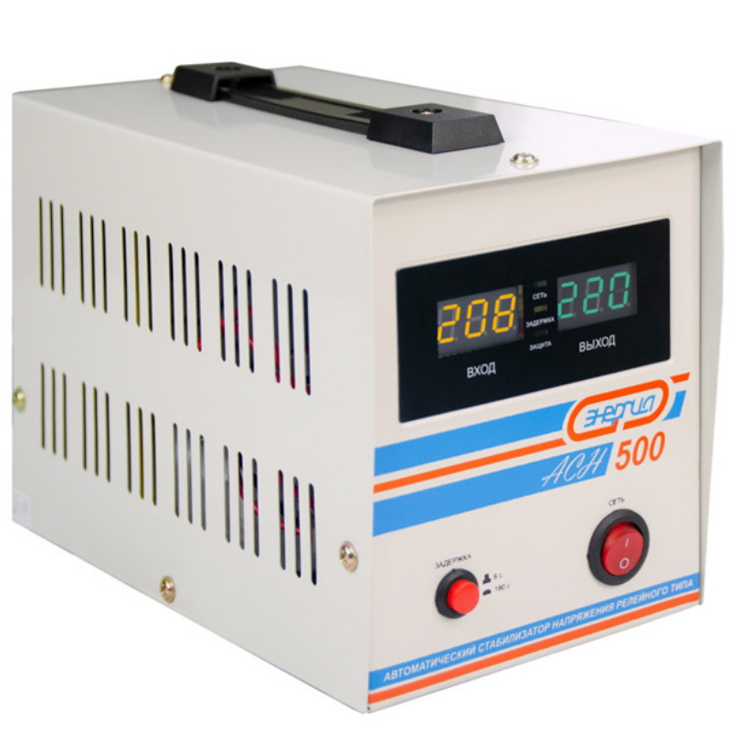 Электронный стабилизатор напряжения Энергия АСН-500 Е0101-0112 (однофазный, напольная установка, точность 94%) стабилизатор напряжения ресанта асн 5000 1 ц переносной однофазный мощность 5квт 220в