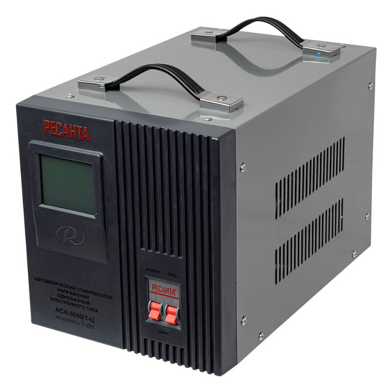 Стабилизатор напряжения Ресанта АСН 5000/1-Ц 63/6/6 переносной однофазный (мощность 5кВт, 220В)