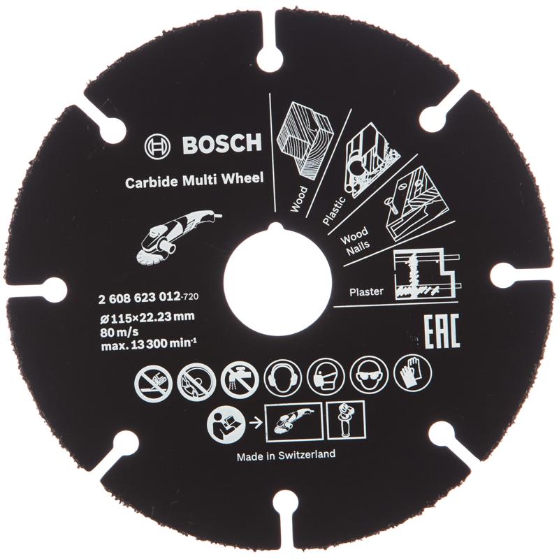 Профессиональный отрезной круг для УШМ Bosch 2.608.623.012 (115 мм, посадочный диаметр 22,2 мм, алмазный тип) пилки по древесине фанере ламинату mps