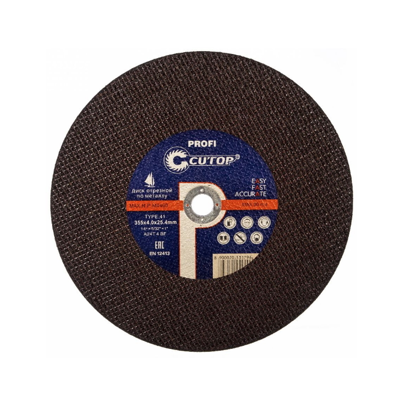 Профессиональный диск отрезной по металлу Т41-355х4,0х25,4 Profi Cutop 40009т диск отрезной по металлу cutop profi cutop t41 d300 мм 39993т