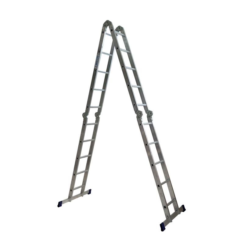 алюминиевая четырехсекционная шарнирная лестница алюмет Лестница Алюмет ТL 4055, высота 6,66м