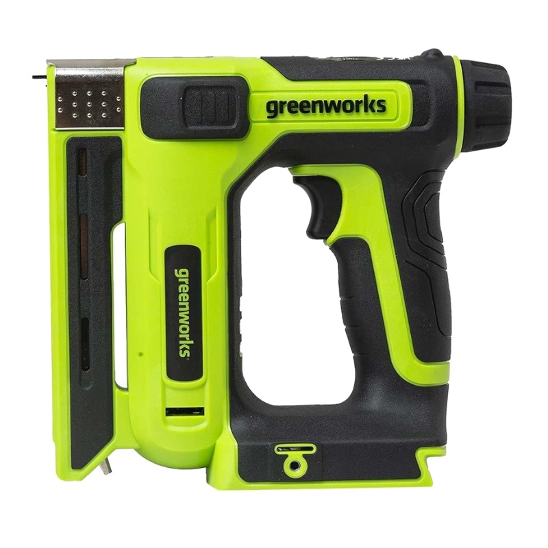 Строительный степлер аккумуляторный Greenworks G24CS10 3400107 (без АКБ и ЗУ длина гвоздей до 15 мм, 60 ударов/мин)