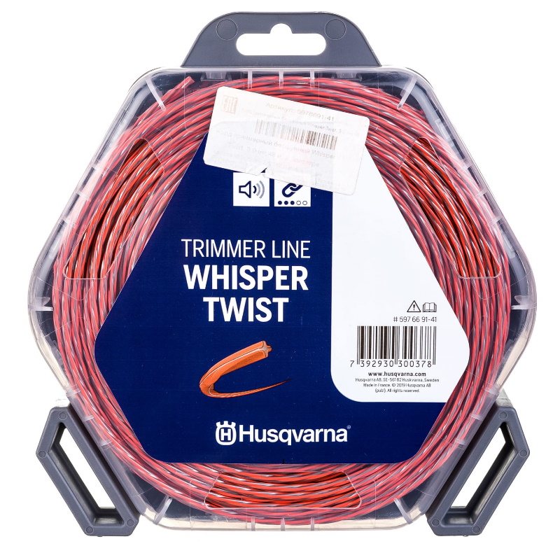 Корд триммерный бесшумный Husqvarna Whisper Twist, 3.0 мм/48 5976691-41 корд для триммеров champion square twist duo