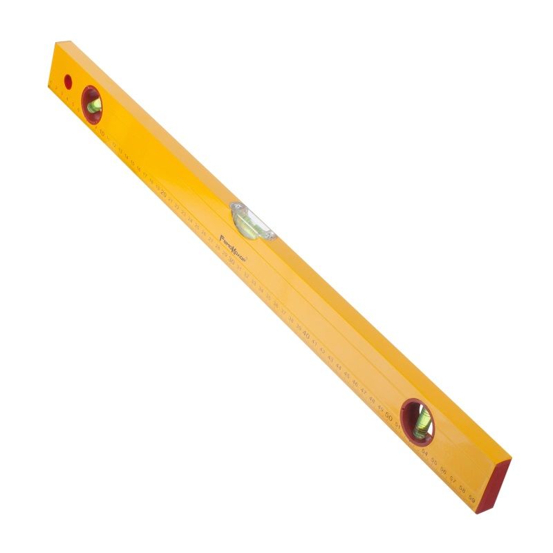 Уровень РемоКолор Yellow 17-0-006, алюминиевый, коробчатый корпус, 3 акриловых глазка, линейка, 600 мм треугольная линейка утолщенный квадратный деревообработка измерение 45 градусов линейка учебный инструмент
