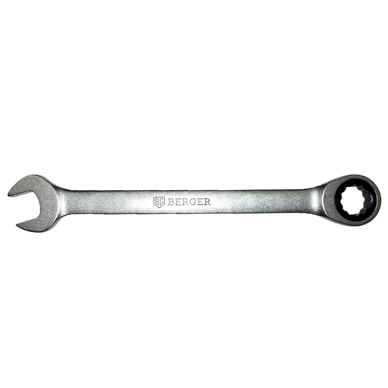 Комбинированный трещоточный ключ под болты Berger BG1190 (размер 30 мм, вес 0.89 кг) комбинированный ключ berger bg1100 трещоточный тип размер 13 мм вес 0 14 кг