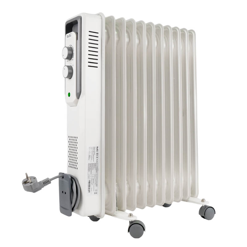 Масляный нагревательный радиатор Ballu CUBE BOH/CB-11W (мощность 2200 Вт, 11 секций, площадь обогрева 27м2)