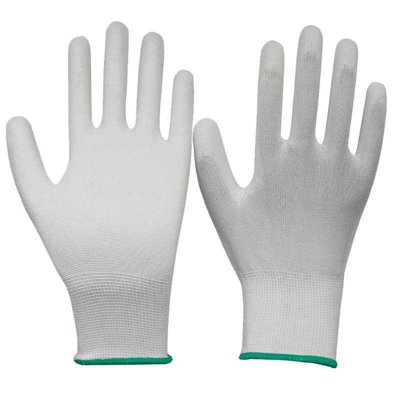 Перчатки белые Master Color 30-4019, полиэстер с обливкой из полиуретана (пара)