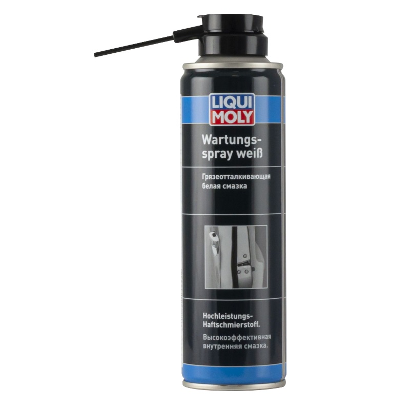 Грязеотталкивающая белая смазка Liqui Moly Wartungs-Spray weiss (0,25 л) 3953 эффективный очиститель масляной системы liqui moly