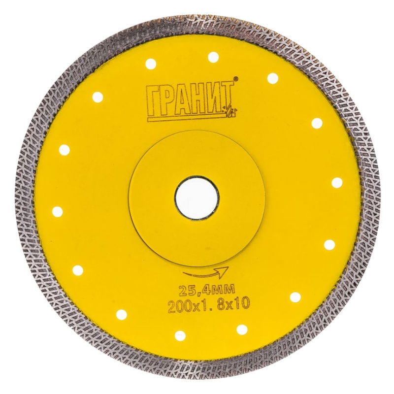 Алмазный диск для плиткорезов Гранит CPSP 250829 (200х25.4х1.8х10 мм, по керамограниту/керамике) диск алмазный по керамике vira d115 115x22 2x1 1 мм адаптер 20 мм