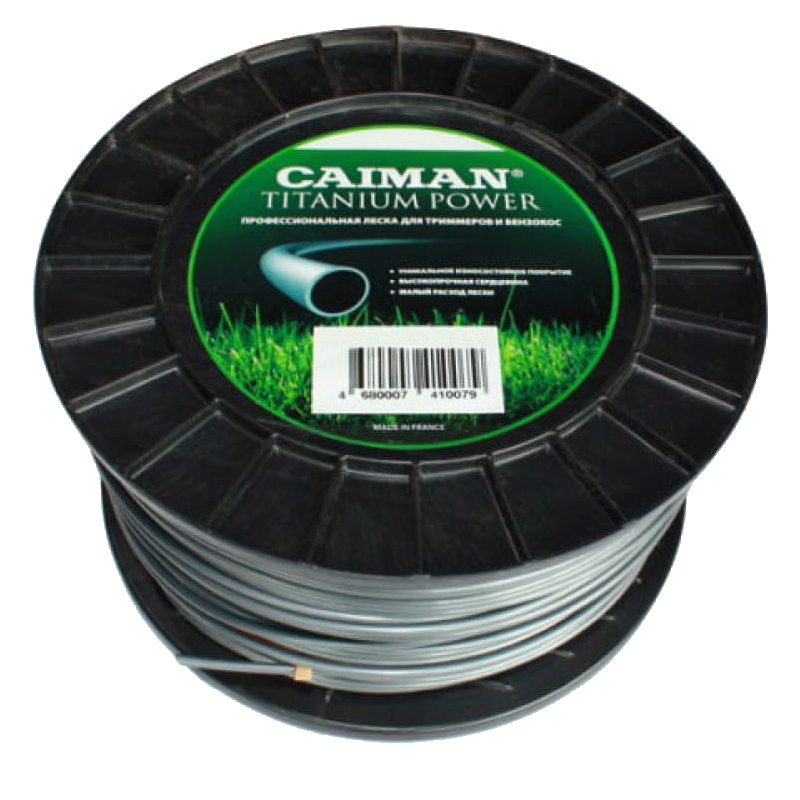 Леска для триммеров Caiman Titanium Power DI051, круг, 3,5 мм, 124 м леска для триммеров caiman titanium power di051 круг 3 5 мм 124 м