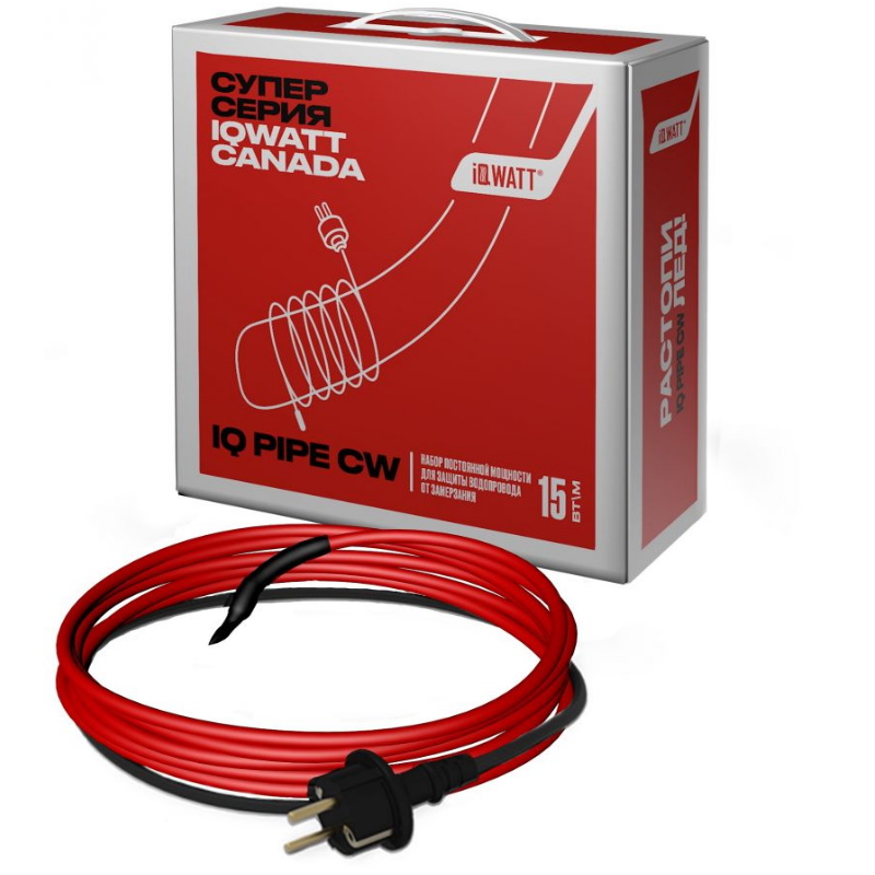 Саморегулирующий кабель для обогрева труб Iqwatt IQ PIPE CW 6 m нагревательный кабель для обогрева труб 8 m iqwatt climatiq pipe