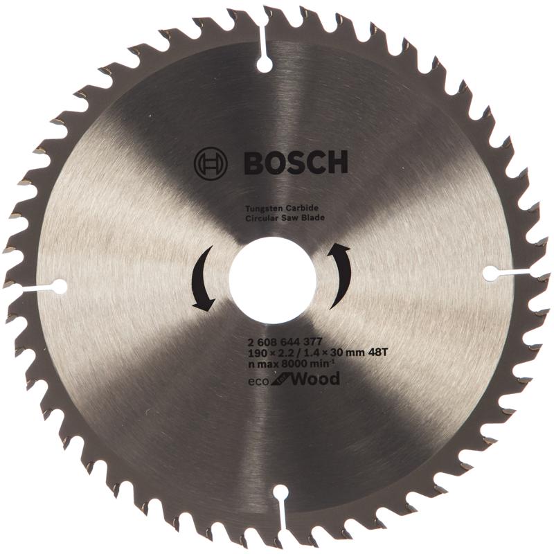 Пильный диск по дереву Bosch ECO WOOD 2.608.644.377 (148T, диаметр 190 мм, посадочный 30 мм, толщина 1,4 мм) диск пильный bosch multi material 210x54x30 2 608 640 511 210x54x30