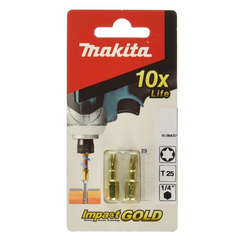 Насадка Makita Impact Gold T25 B-28422, 25 мм, C-form, 2 шт. 6pcs set 2 wrist guards 2 elbow pads 2 knee pads adjustable breathable impact resistance all around protection for children outdoor sports