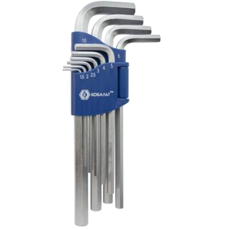 Набор ключей шестигранных Кобальт 020404-10 (1.5-10 мм, 10 шт, блистер)